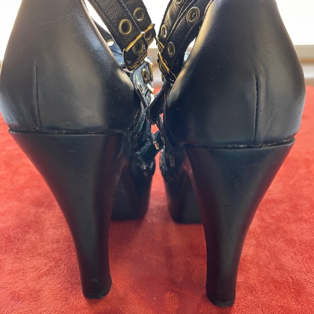 VINTAGE Y2K Steve MADDEN Madame CHINOISERIE Platform Sandals Size 7 - Picture 6 of 14